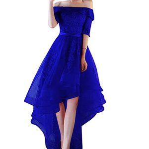 Vimans Tulle High Low Homecoming Dresses Formal Prom Gown